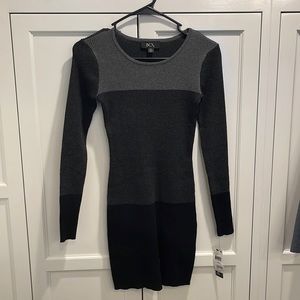 NWT BCX Blk Gray Turtleneck Sweater dress XS